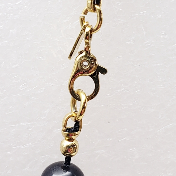 Monet Navy and Gold Beaded Necklace - Picture 8 of 9